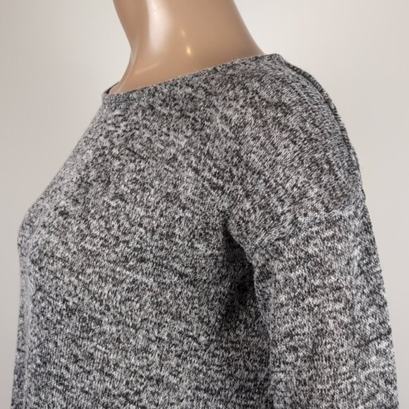 West Girls Slouchy Split Back Knit Top Heathered Long Sleeve Layered Sweater - Picture 5 of 12